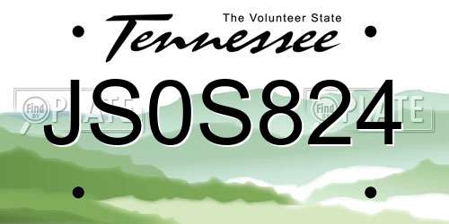 JS0S824 Tennessee License Plate