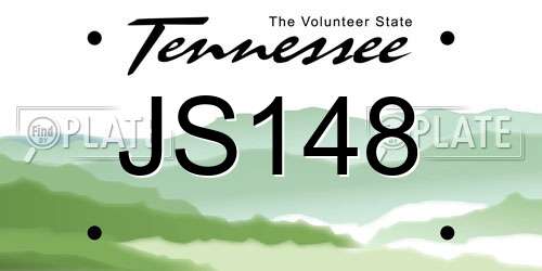 JS148 Tennessee License Plate