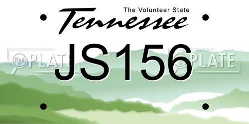 JS156 Tennessee License Plate