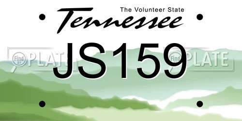 JS159 Tennessee License Plate