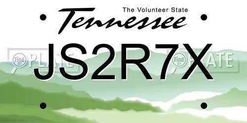 JS2R7X Tennessee License Plate