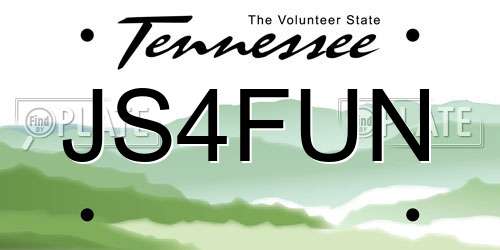 JS4FUN Tennessee License Plate