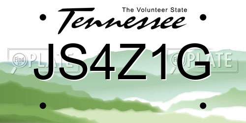 JS4Z1G Tennessee License Plate