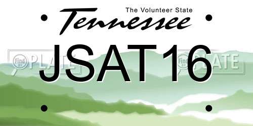 JSAT16 Tennessee License Plate