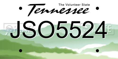 JSO5524 Tennessee License Plate
