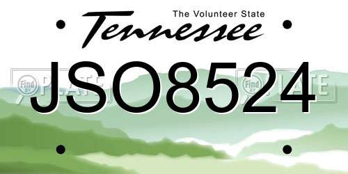 JSO8524 Tennessee License Plate