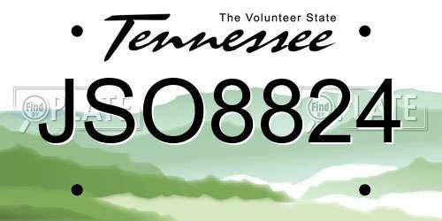 JSO8824 Tennessee License Plate