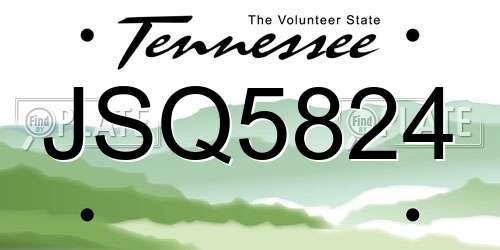 JSQ5824 Tennessee License Plate