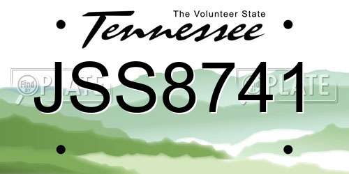 JSS8741 Tennessee License Plate