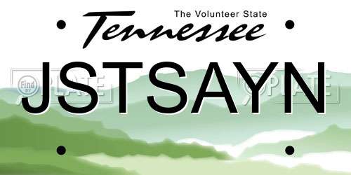 JSTSAYN Tennessee License Plate