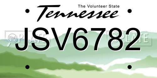 JSV6782 Tennessee License Plate
