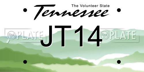 JT14 Tennessee License Plate