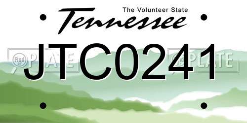 JTC0241 Tennessee License Plate