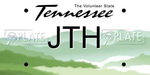 JTH Tennessee License Plate
