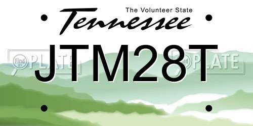JTM28T Tennessee License Plate
