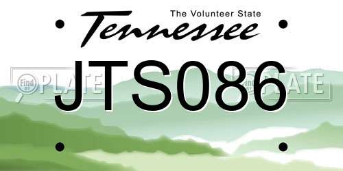 JTS086 Tennessee License Plate
