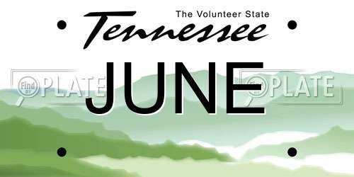 JUNE Tennessee License Plate