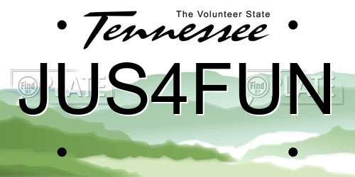 JUS4FUN Tennessee License Plate
