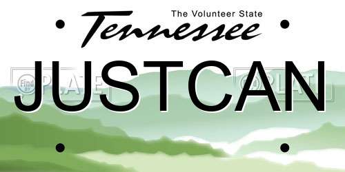 JUSTCAN Tennessee License Plate