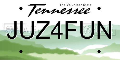 JUZ4FUN Tennessee License Plate