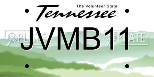 JVMB11 Tennessee License Plate
