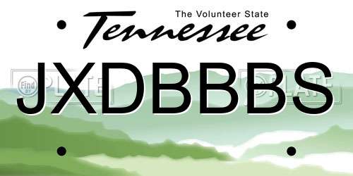 JXDBBBS Tennessee License Plate