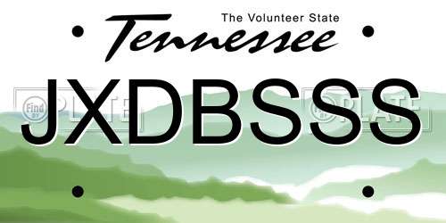 JXDBSSS Tennessee License Plate