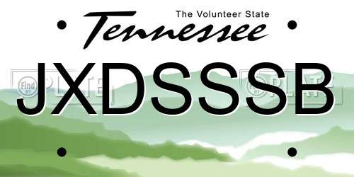 JXDSSSB Tennessee License Plate