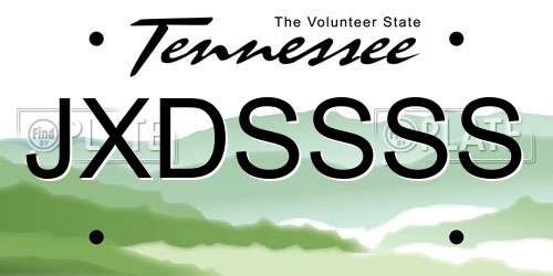 JXDSSSS Tennessee License Plate