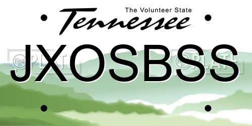 JXOSBSS Tennessee License Plate