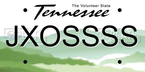 JXOSSSS Tennessee License Plate