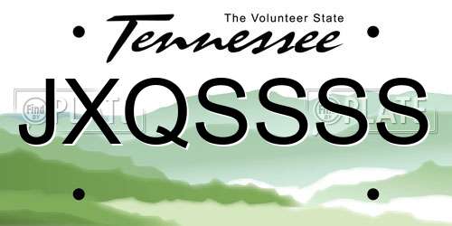 JXQSSSS Tennessee License Plate