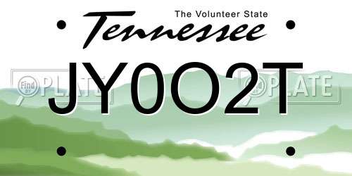 JY0O2T Tennessee License Plate