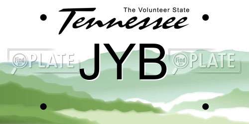 JYB Tennessee License Plate
