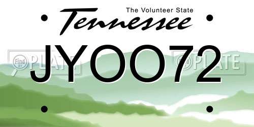 JYOO72 Tennessee License Plate