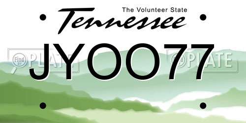 JYOO77 Tennessee License Plate