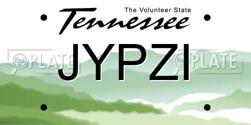 JYPZI Tennessee License Plate