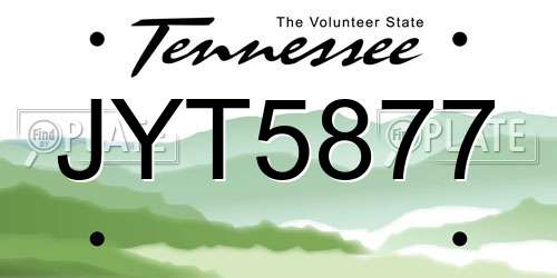 JYT5877 Tennessee License Plate