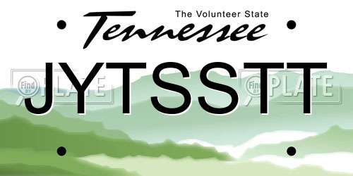 JYTSSTT Tennessee License Plate