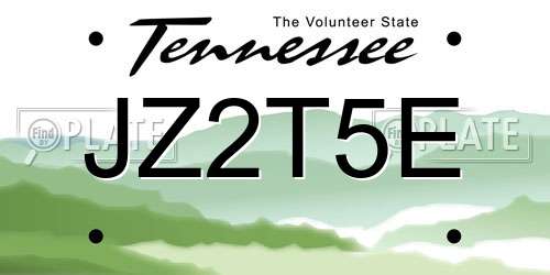 JZ2T5E Tennessee License Plate