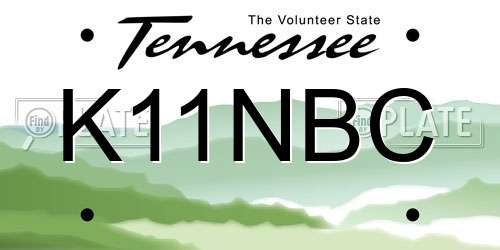 K11NBC Tennessee License Plate