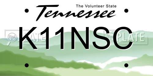 K11NSC Tennessee License Plate