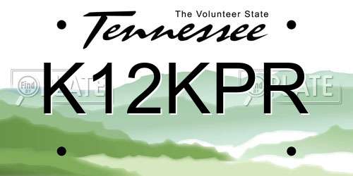 K12KPR Tennessee License Plate