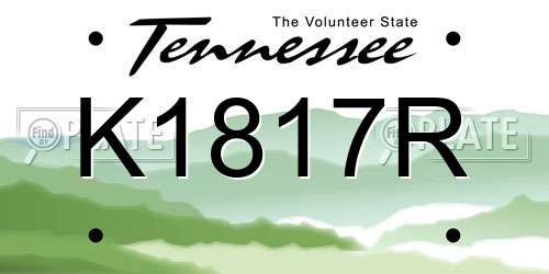 K1817R Tennessee License Plate