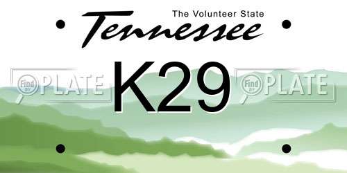 K29 Tennessee License Plate