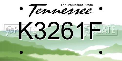 K3261F Tennessee License Plate
