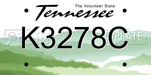 K3278C Tennessee License Plate