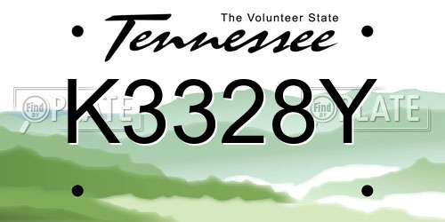 K3328Y Tennessee License Plate