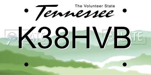 K38HVB Tennessee License Plate