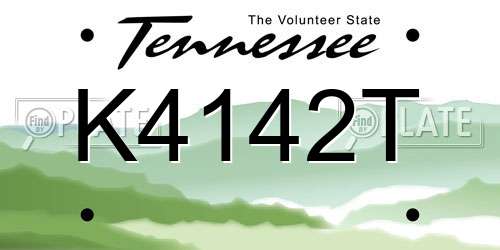 K4142T Tennessee License Plate